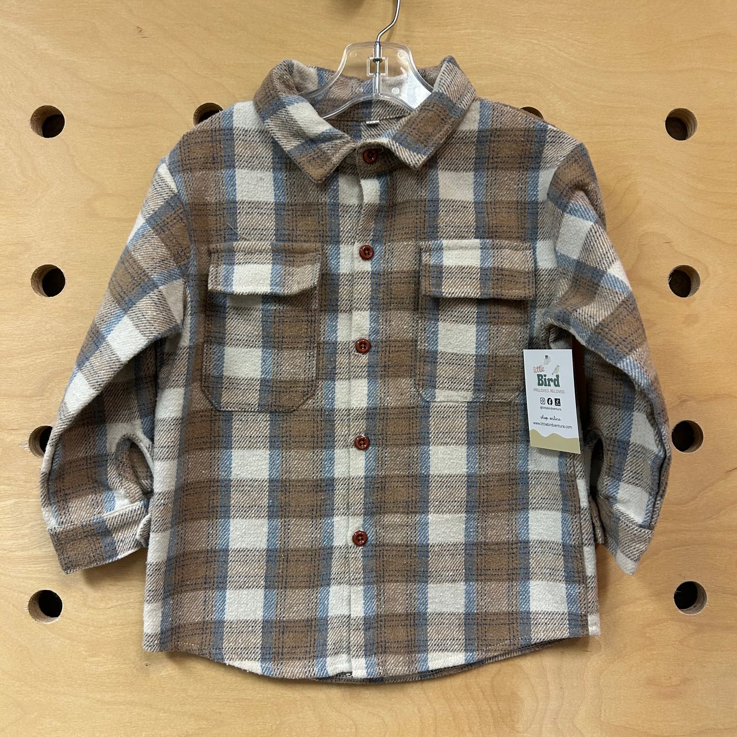 Brown/Blue Plaid Button Up