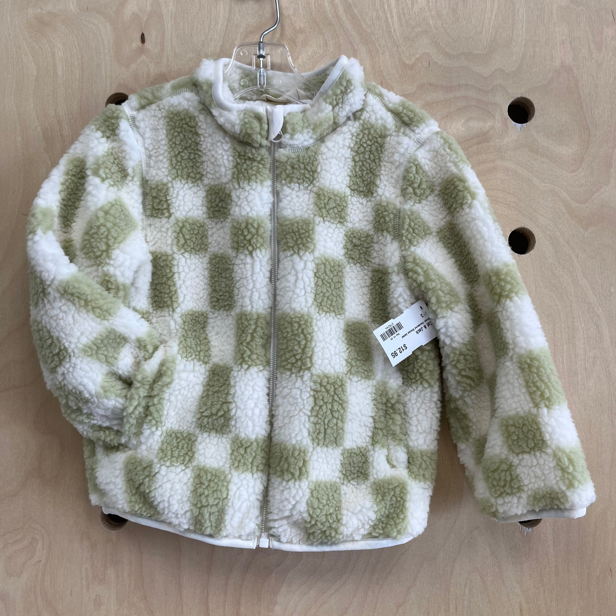 Green Checkered Sherpa Jacket
