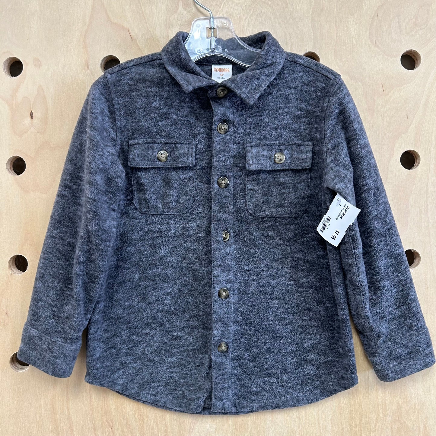 Grey Fleece Button Up
