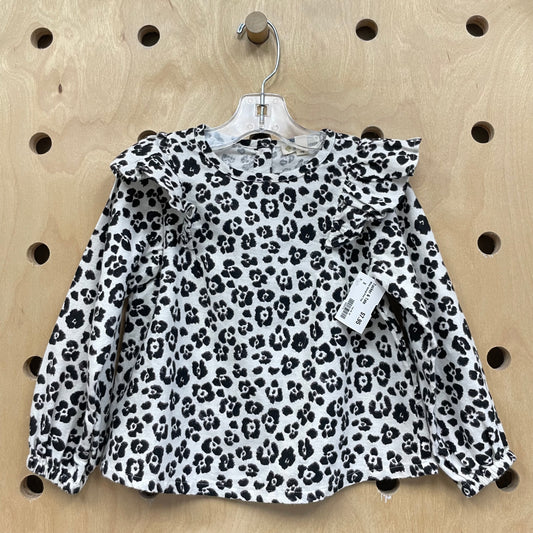 White Animal Print Top
