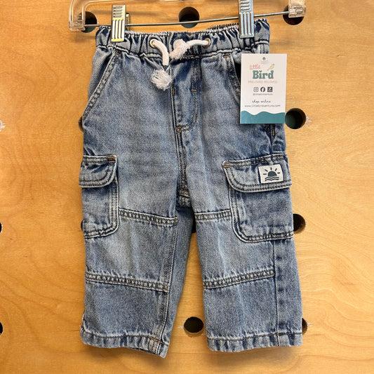 Sun Patch Pocket Denim Pants