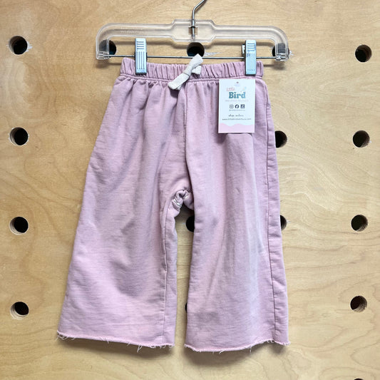 Pink Embroidered Peace-Butt Pants