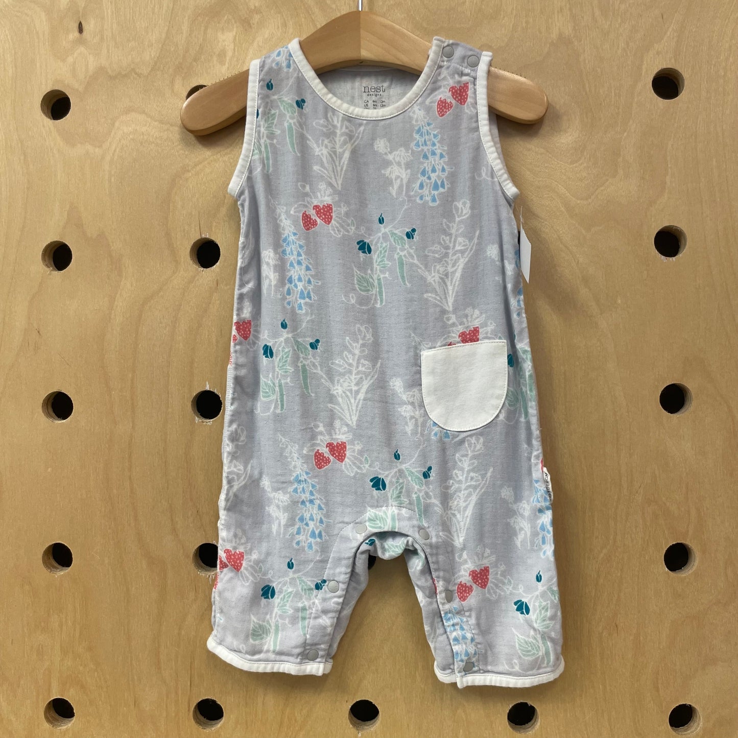 Blue Strawberries Bamboo Blend Romper