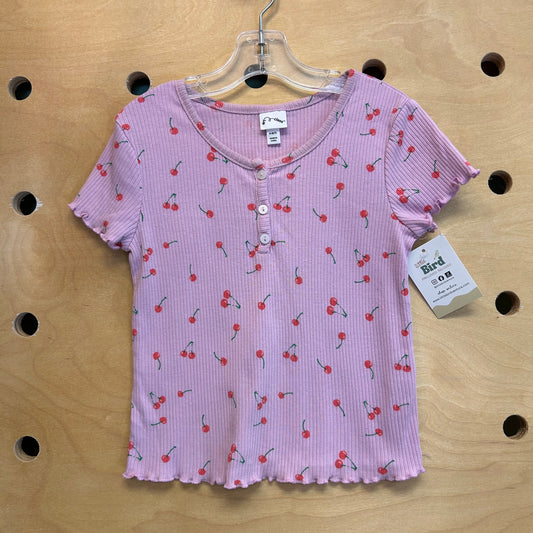 Purple Ribbed Cherries Tee