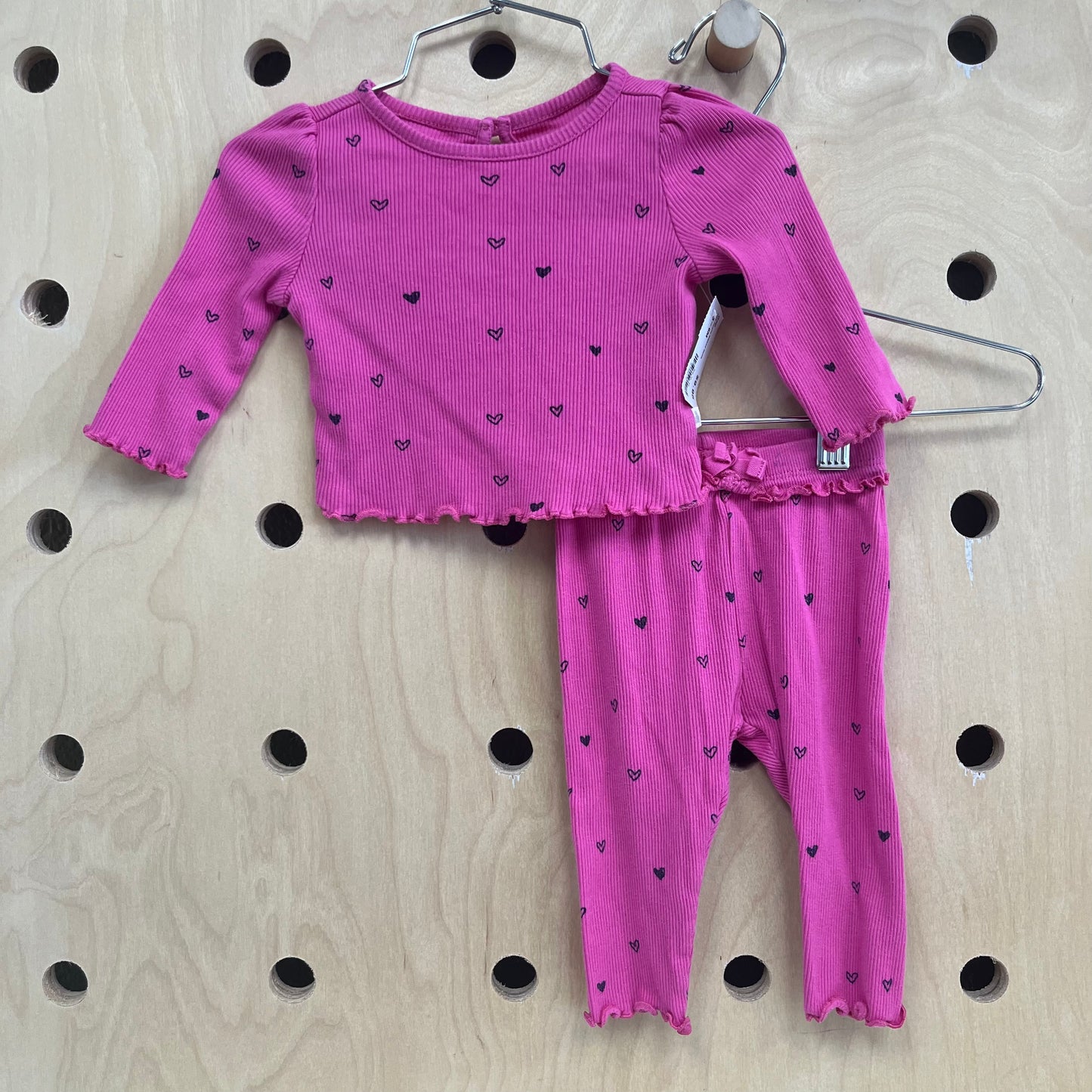 Pink Hearts Ribbed Outfit