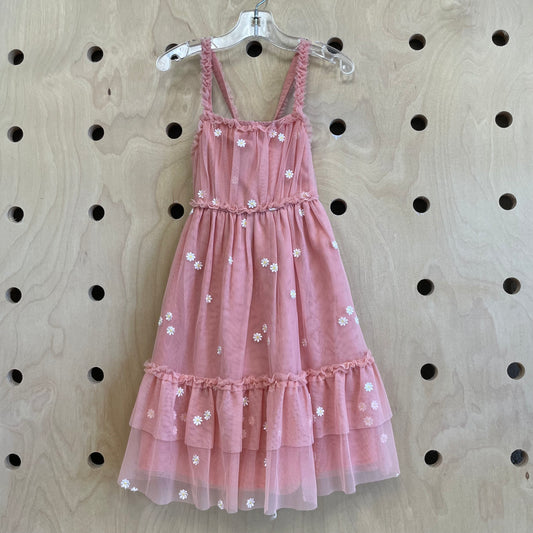 Peach Daisy Tulle Dress