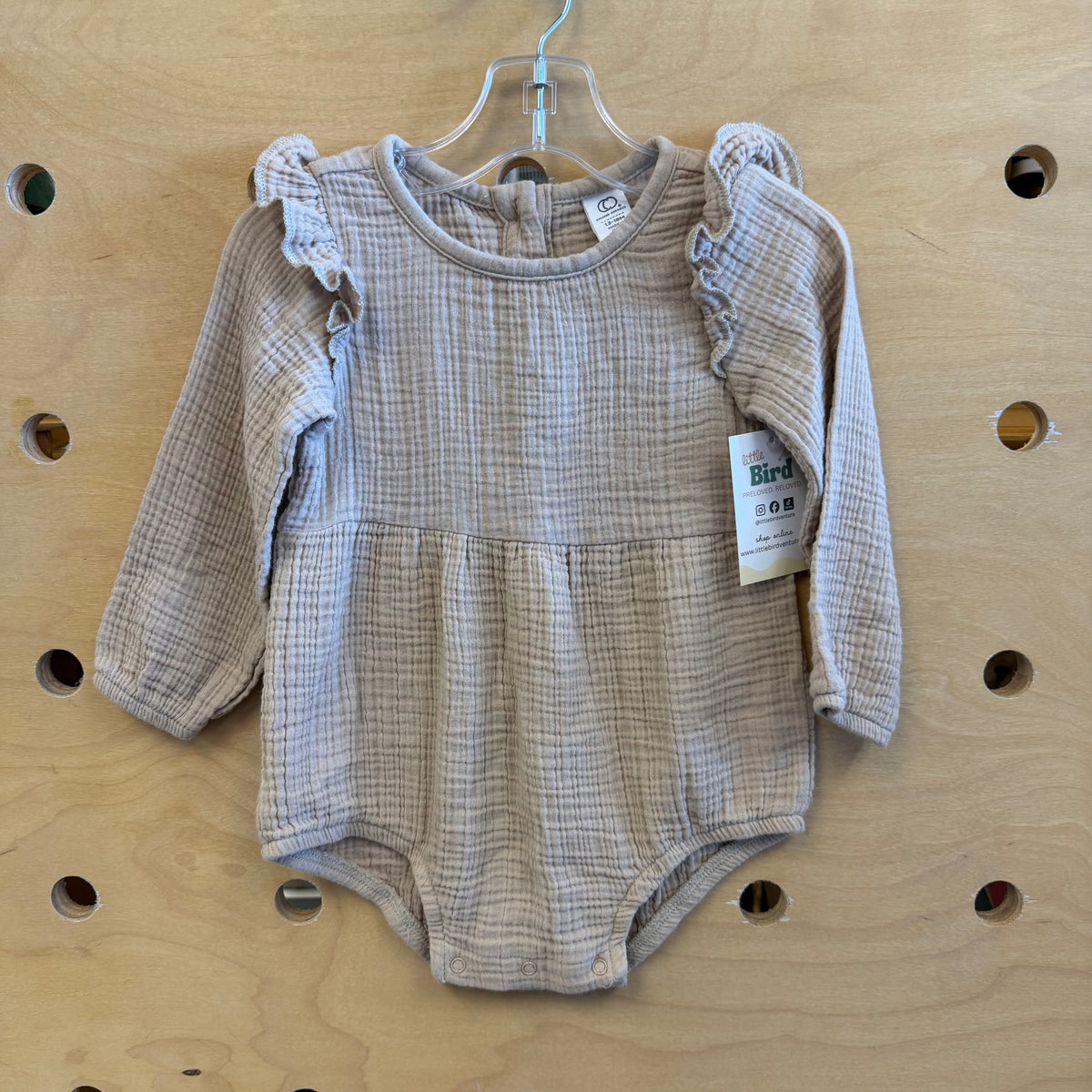 Organic Tan Gauze Romper