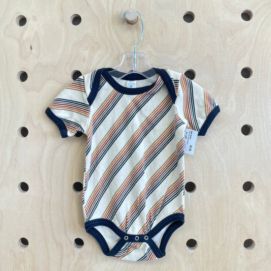 Cream Striped Organic Bodysuit