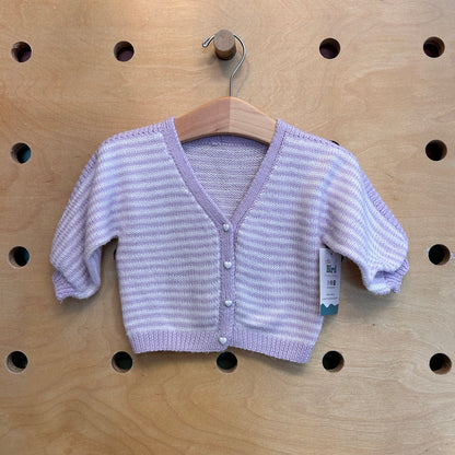 Lavender Heart Button Sweater