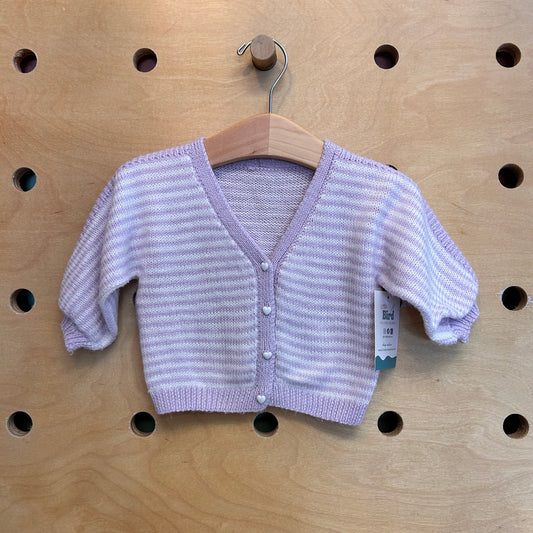 Lavender Heart Button Sweater