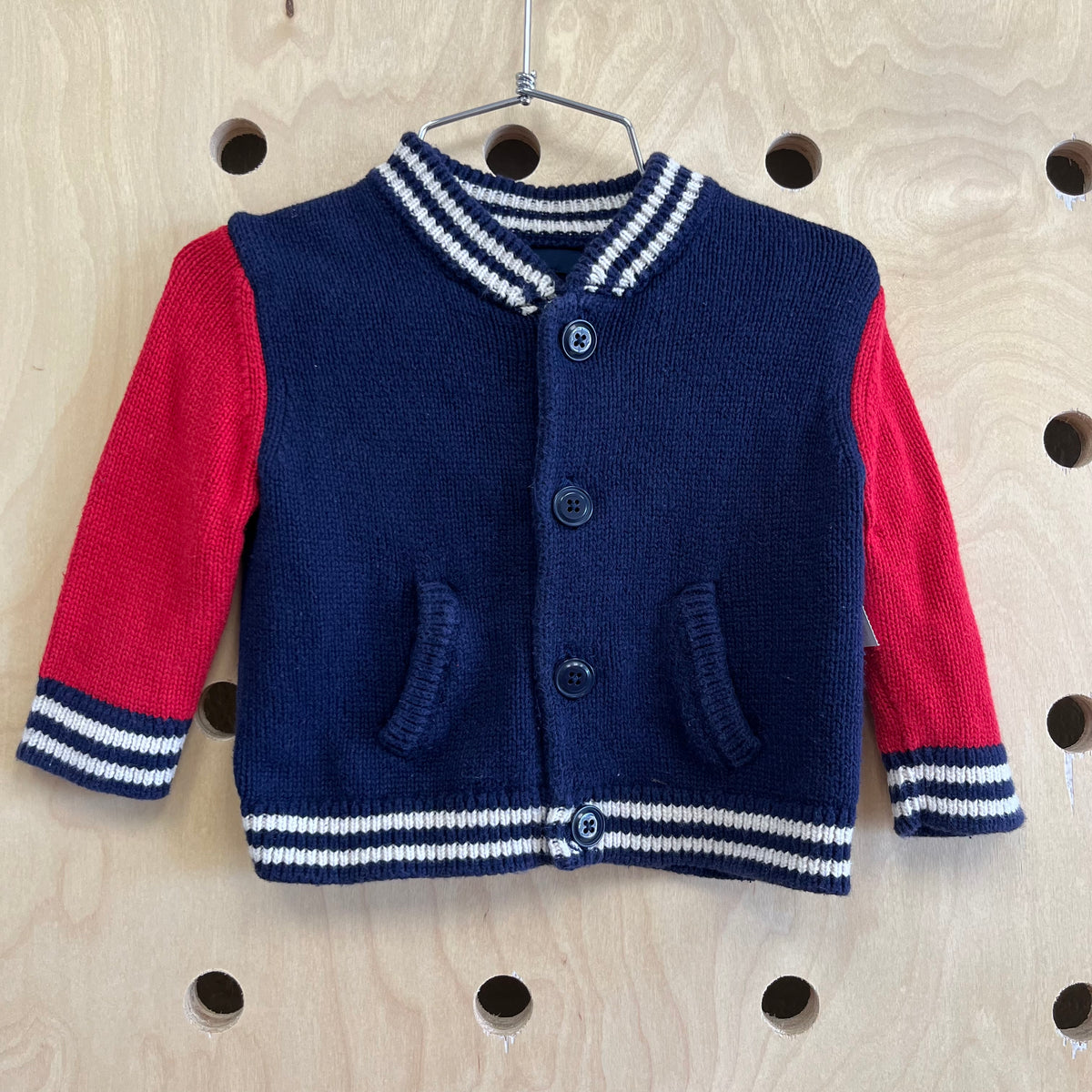 Blue & Red Knit Sweater