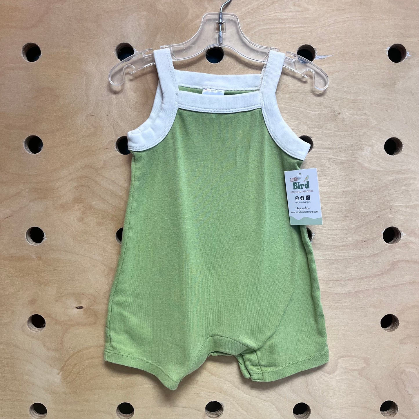 Organic Green/White Romper
