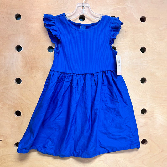 Blue Ribbed/Cotton/Eyelet Dress