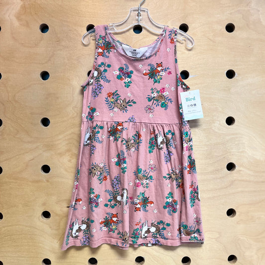 Pink Floral Animals Dress