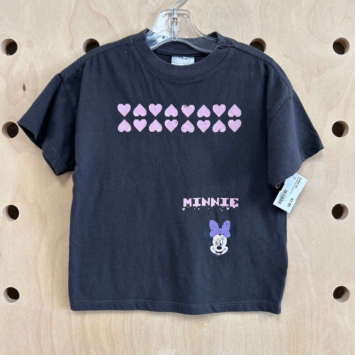 Grey Minnie Pixel Heart Tee