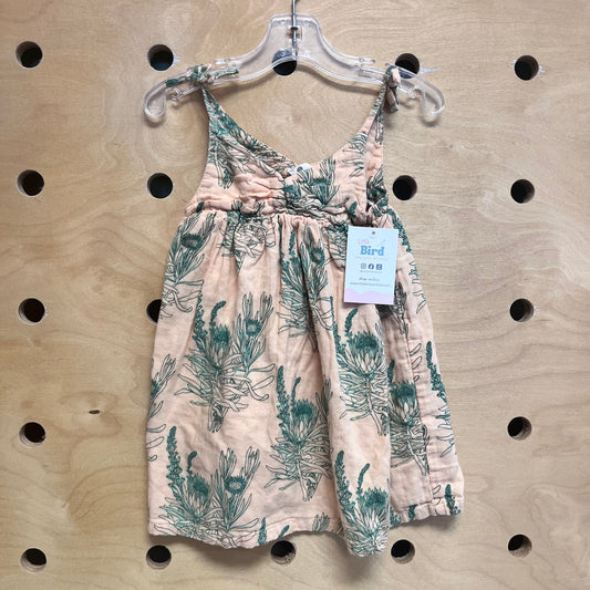 Organic Peach Floral Dress