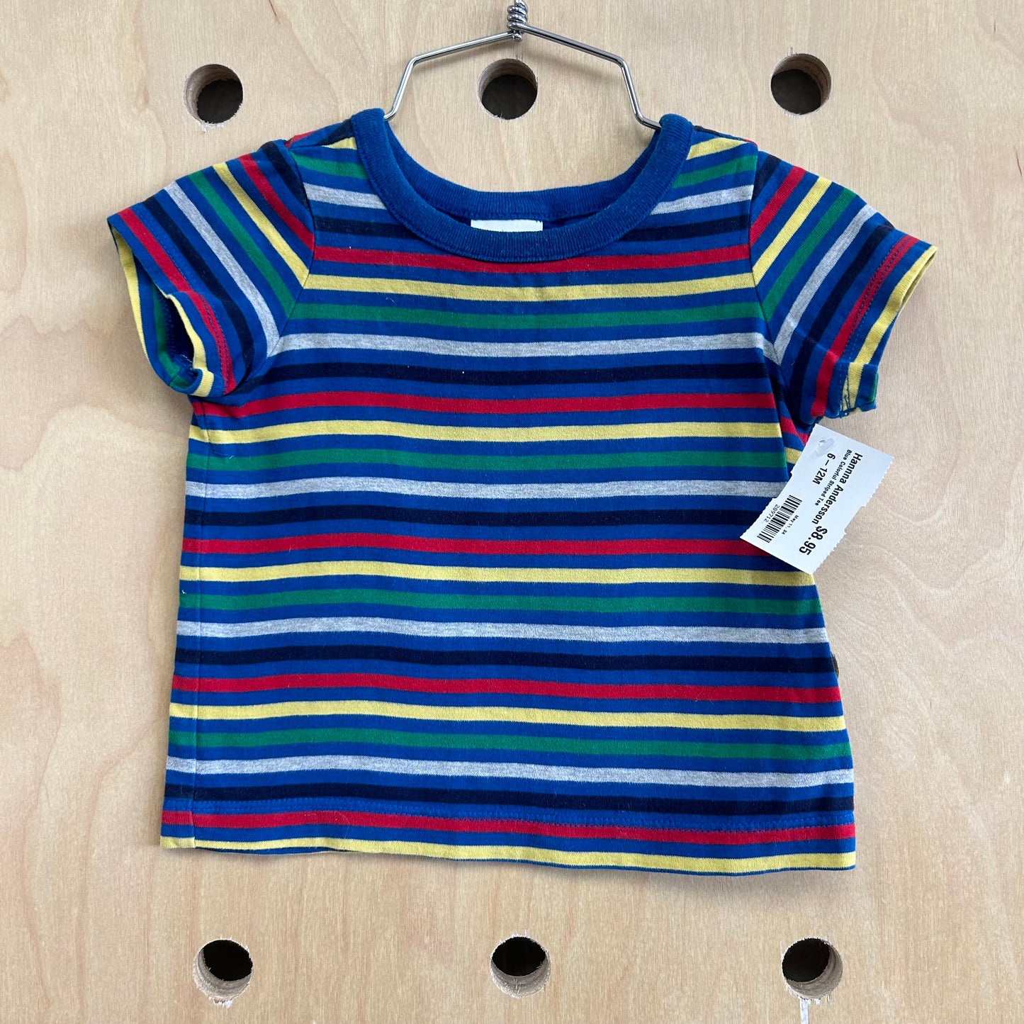 Blue Colorful Striped Tee