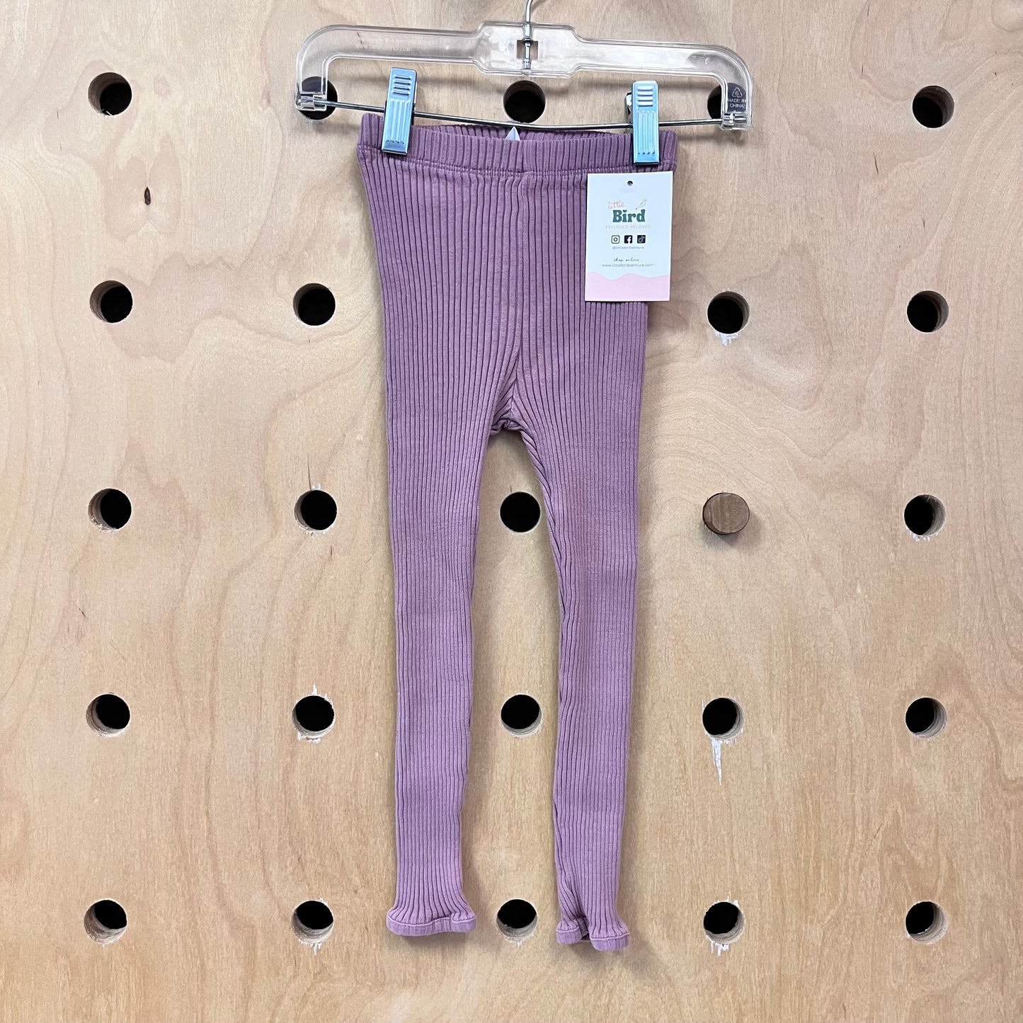 Dusty Purple Ribbed Leggings