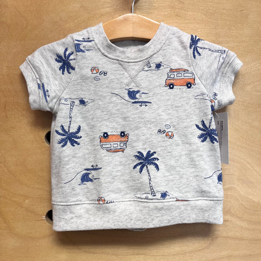 Grey/Blue Palms & Bus Outfit