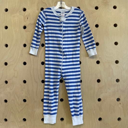 Organic Blue + White Striped Pajamas