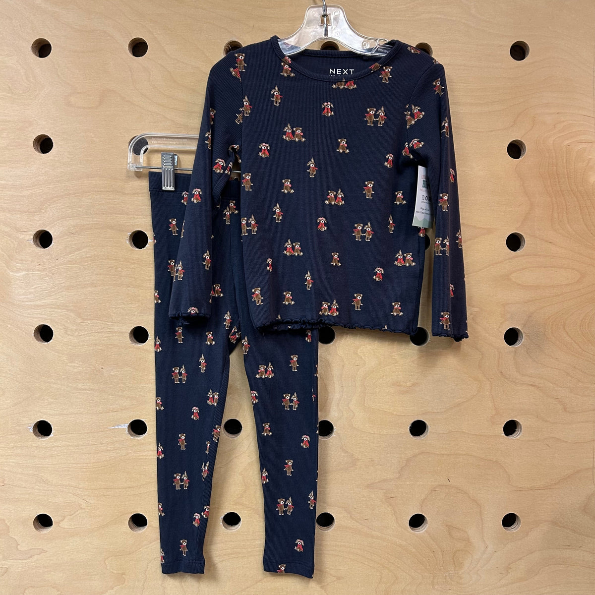 Navy Ribbed Bear/Bunny Cotton PJ's