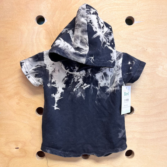 Black Tie Dye Hooded Tee