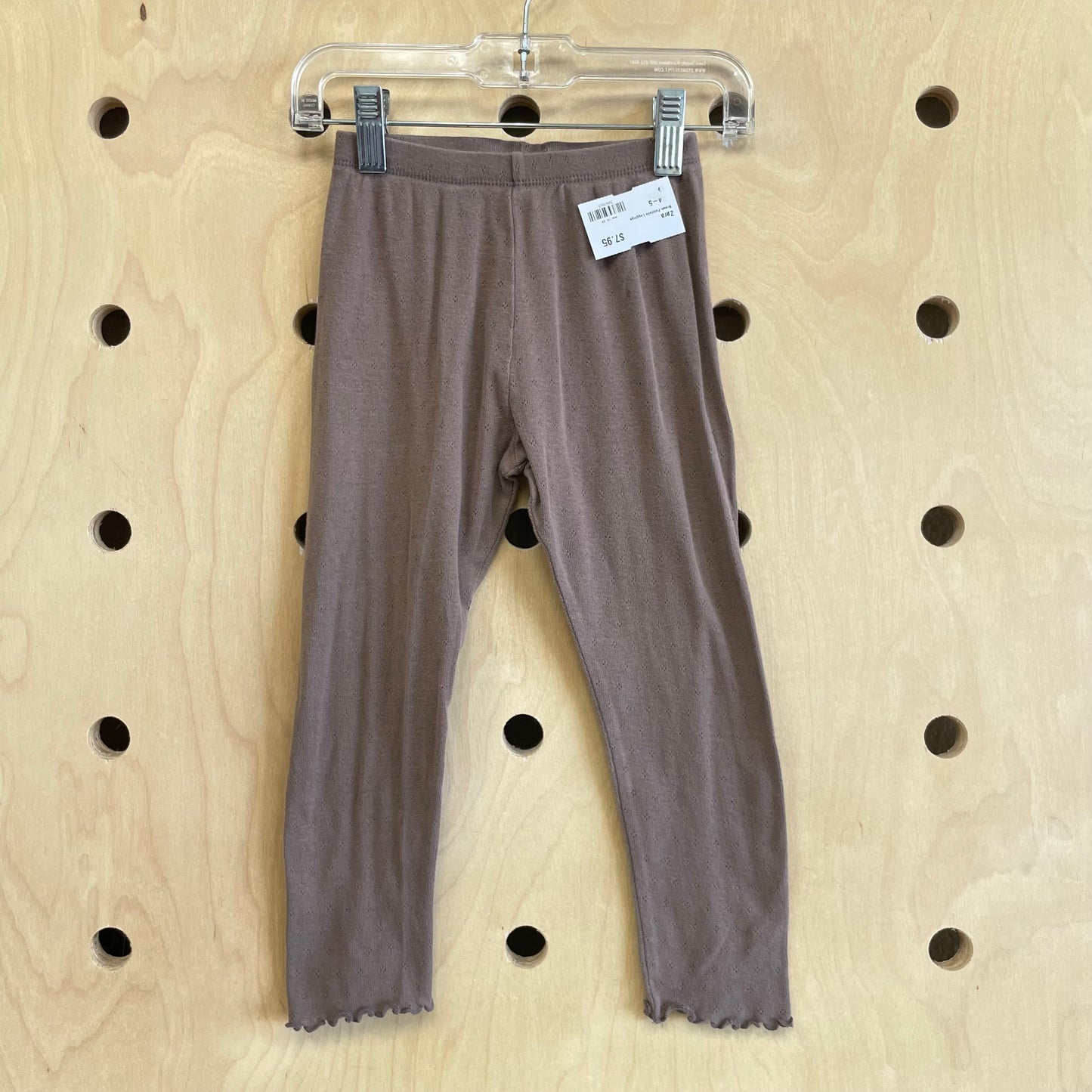 Brown Pointelle Leggings