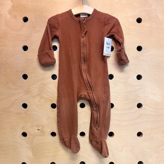 Organic Brown Ribbed Footies