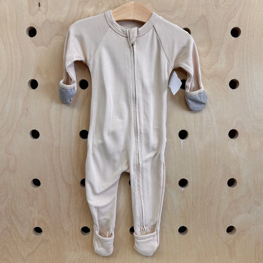Cream Zip Footies