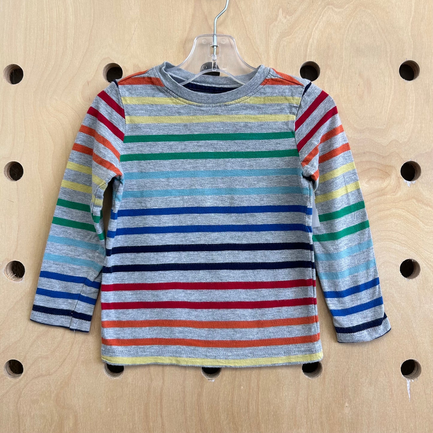 Grey Rainbow Striped LS Tee
