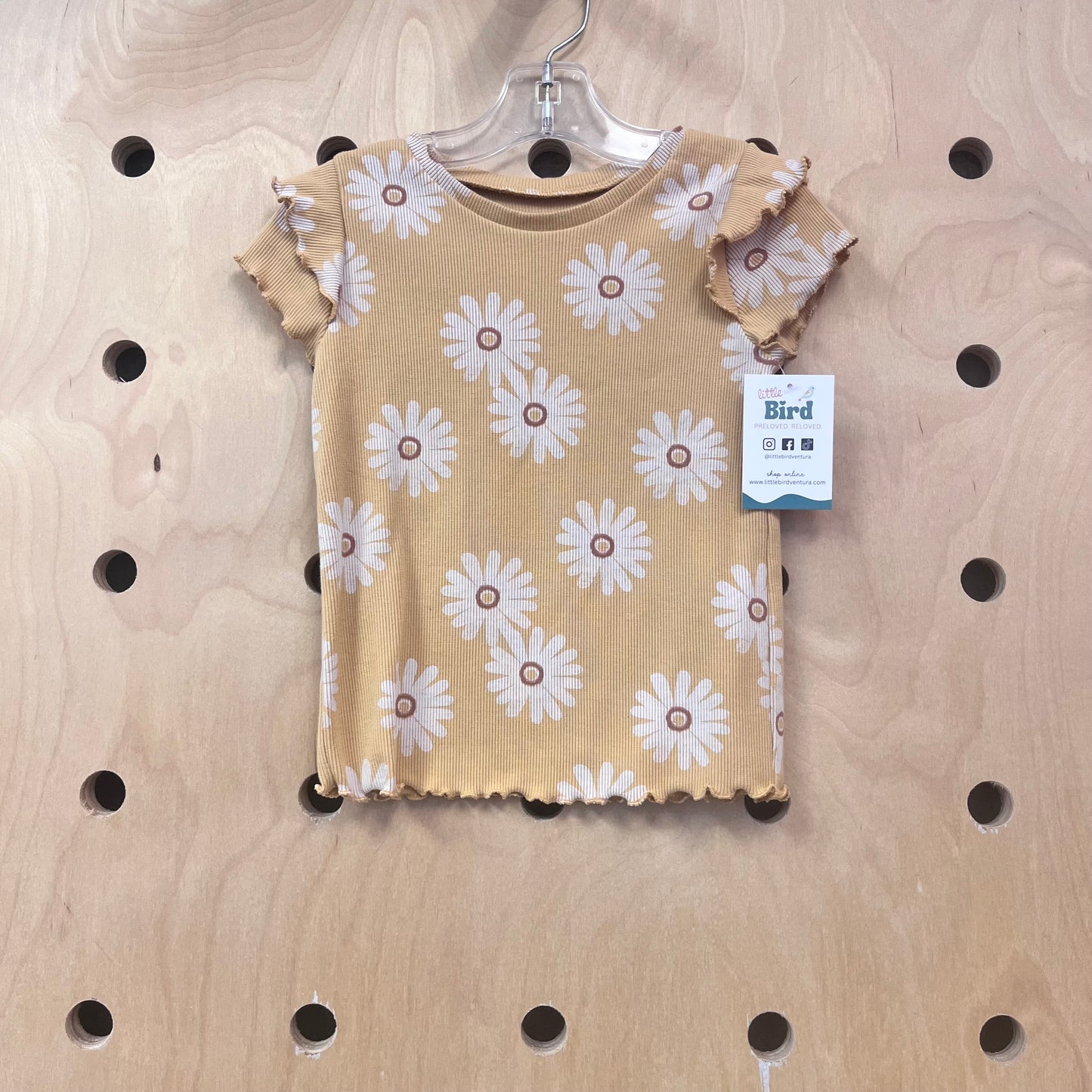 Mustard Daisy Ribbed Tee