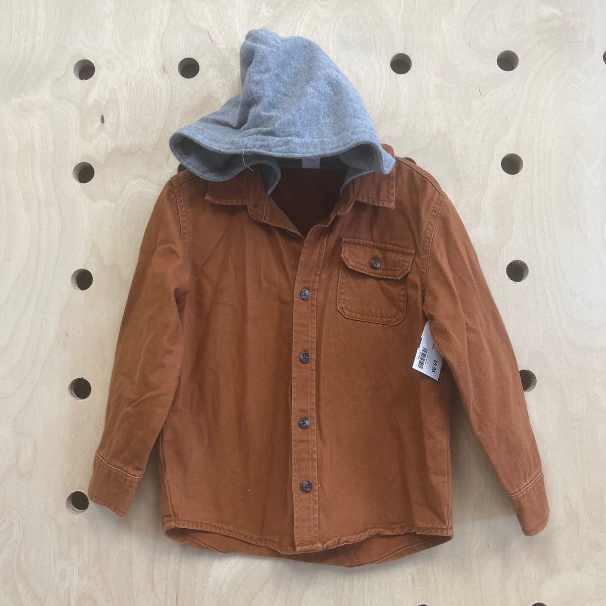 Brown Hooded Shacket