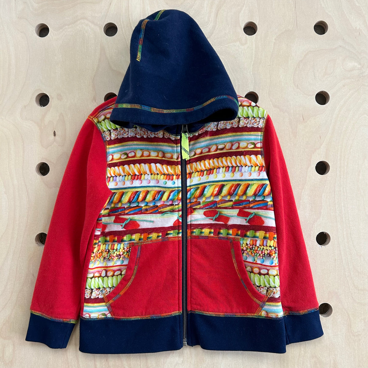 Red & Blue Candy Zip Hoodie