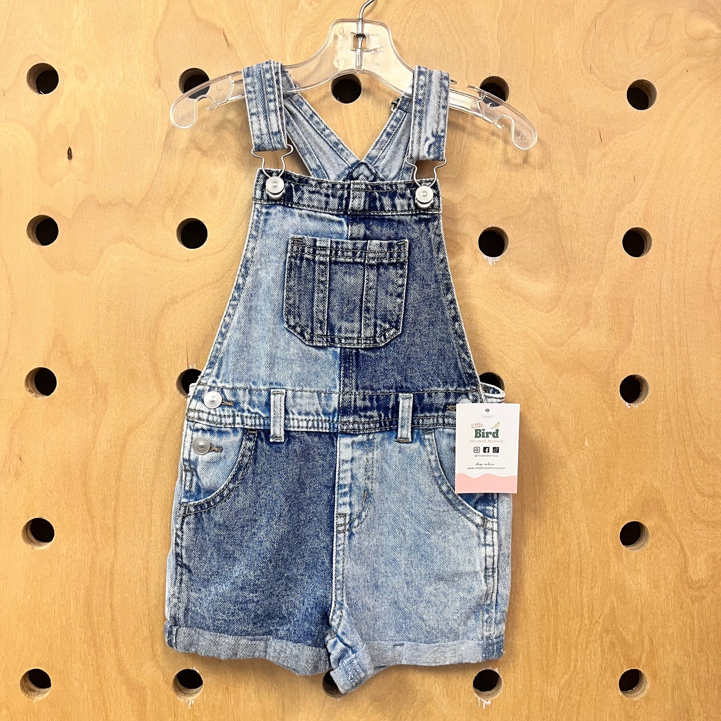 Mixed Toned Denim Shortalls