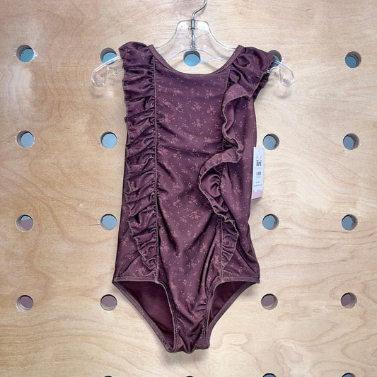 Brown Floral Tie-Back Swimsuit