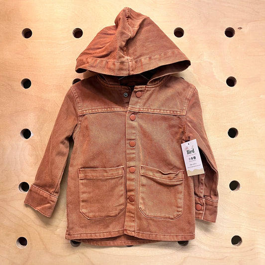 Brown Hooded Snap Denim LS