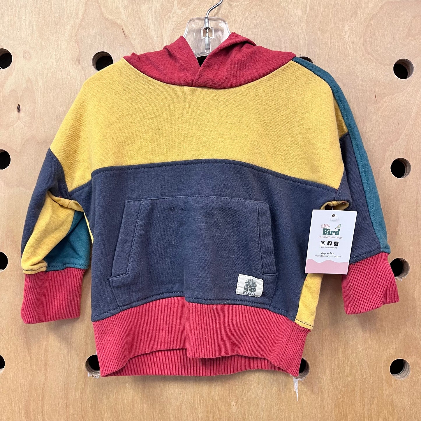 Colorblock Peace Patch Hoodie