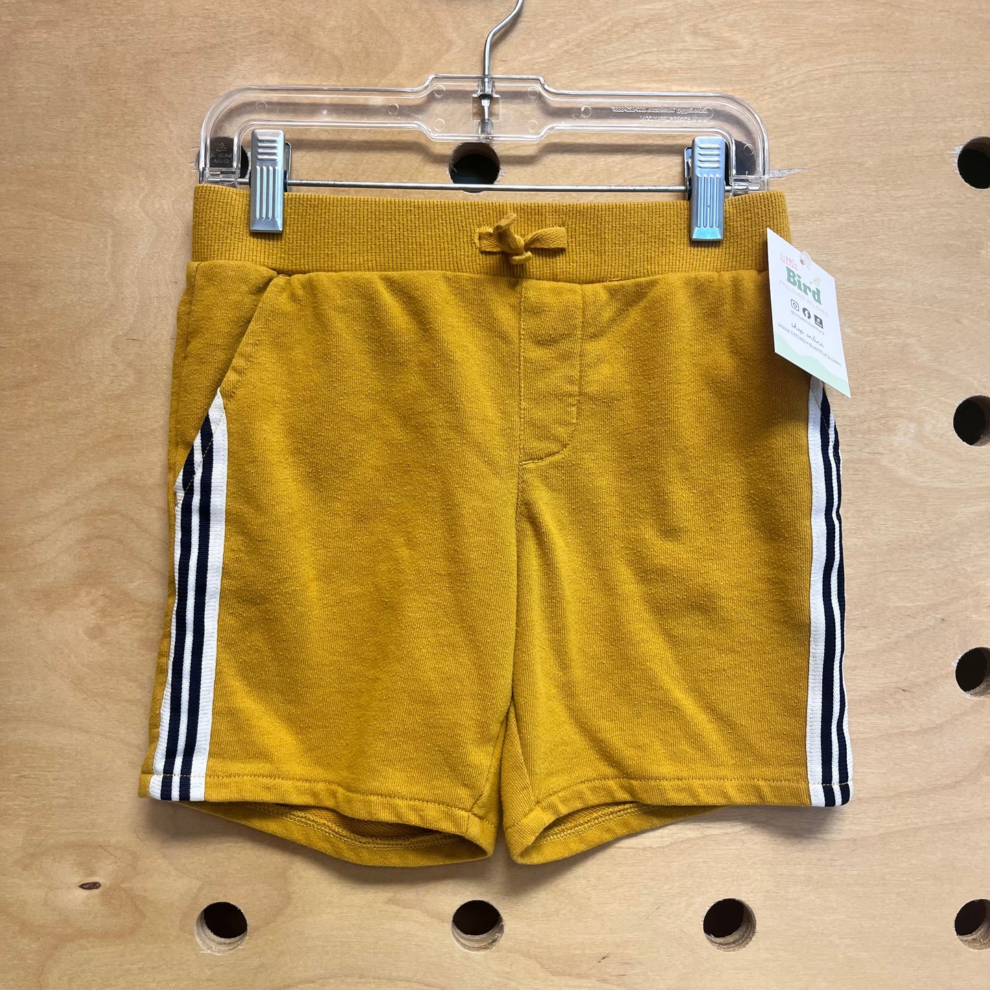Mustard Striped Sided Shorts