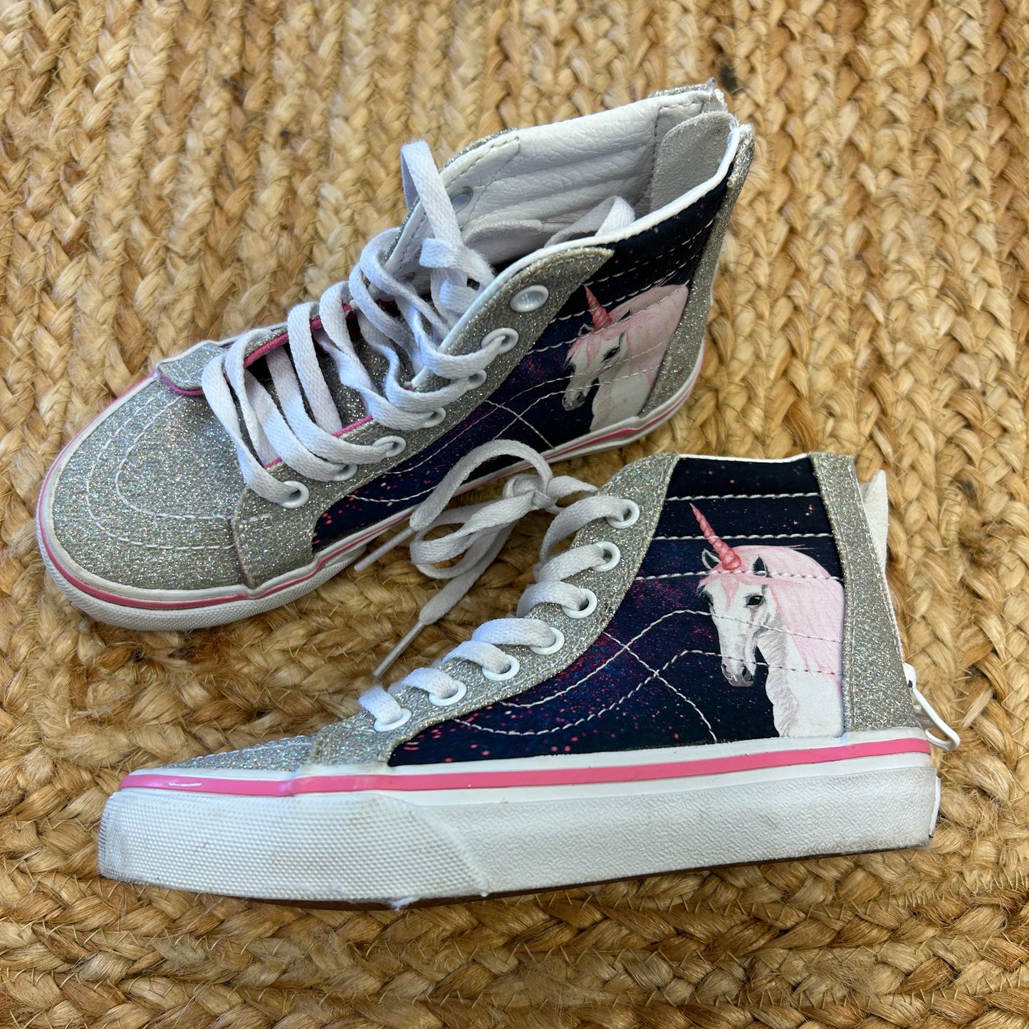 Silver Glitter Unicorn Hi-Tops