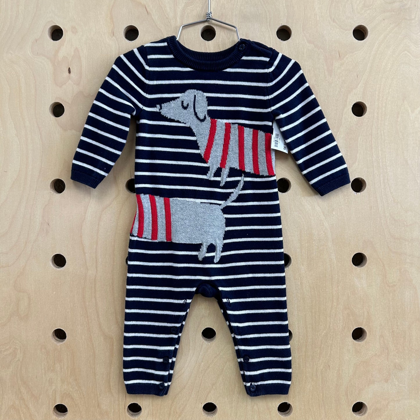 Blue Knit Dog Romper