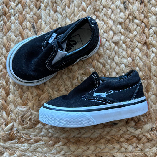 Black Canvas Slip-Ons