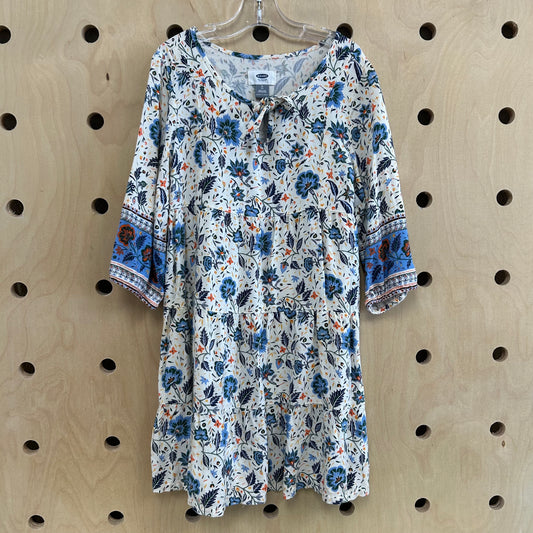 Cream Bleu Floral Dress