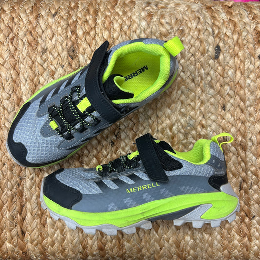 Gray & Neon Velcro Running Shoes