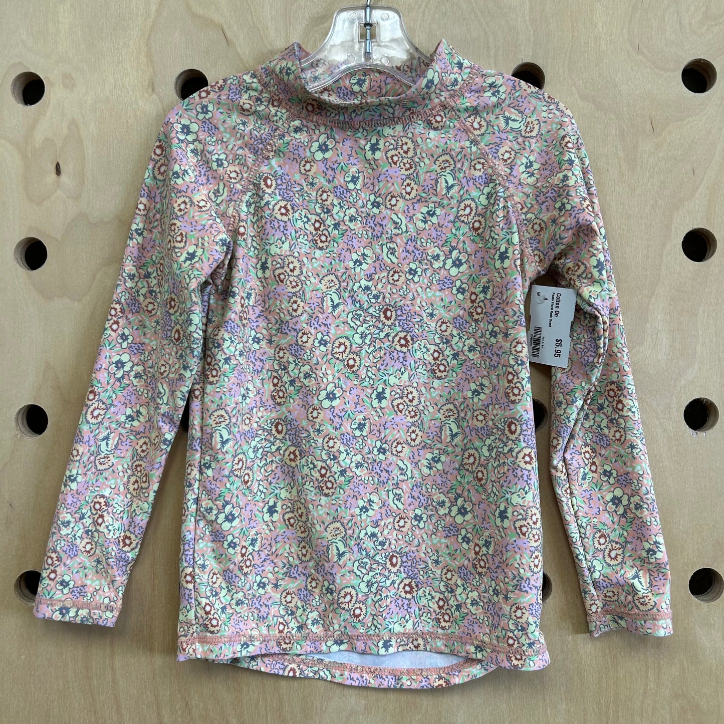 Peach Floral Rash Guard