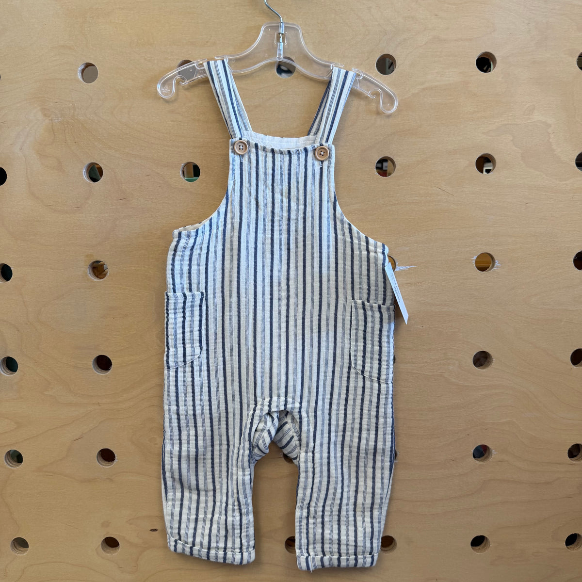 Cream/Blue Striped Romper