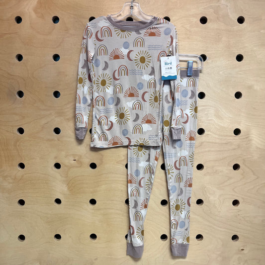 Beige Suns/Moons Bamboo Pajamas
