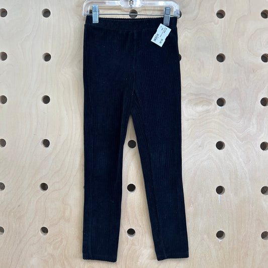 Black Ribbed Velour Leggings