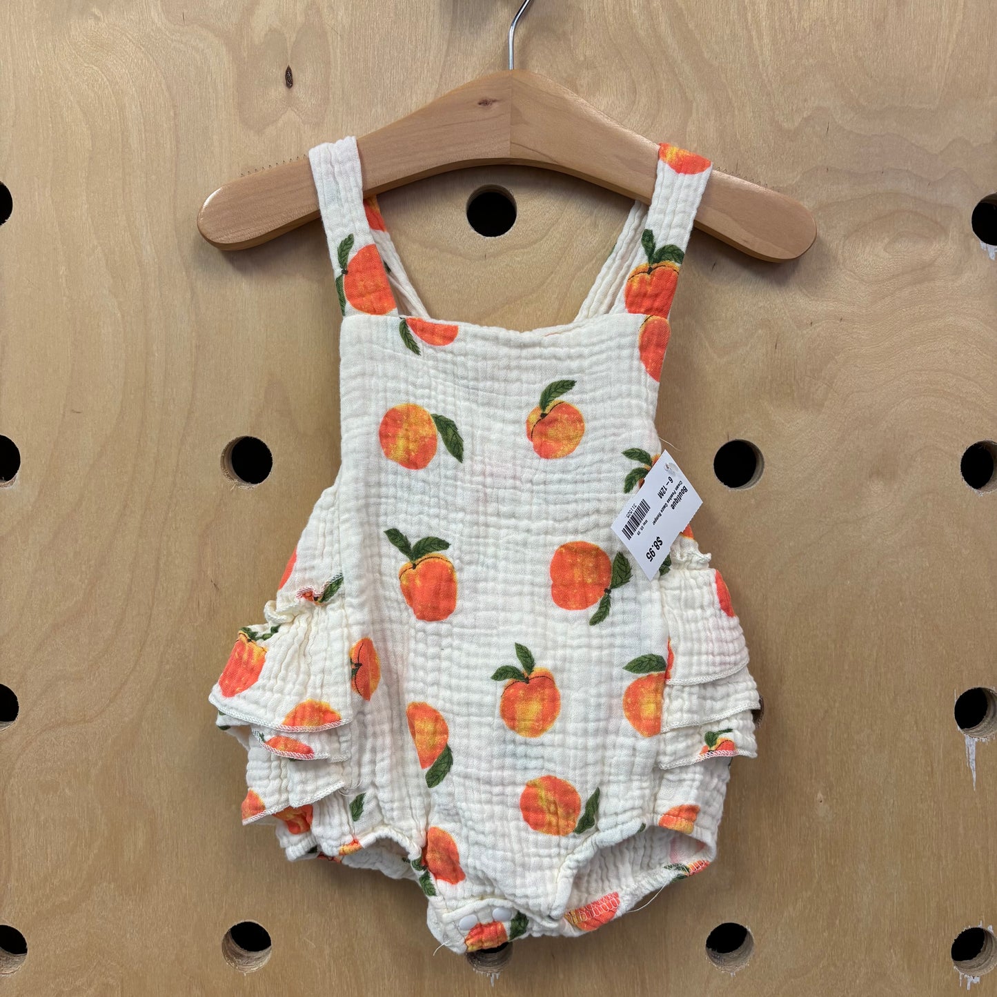 Cream Peaches Gauze Romper