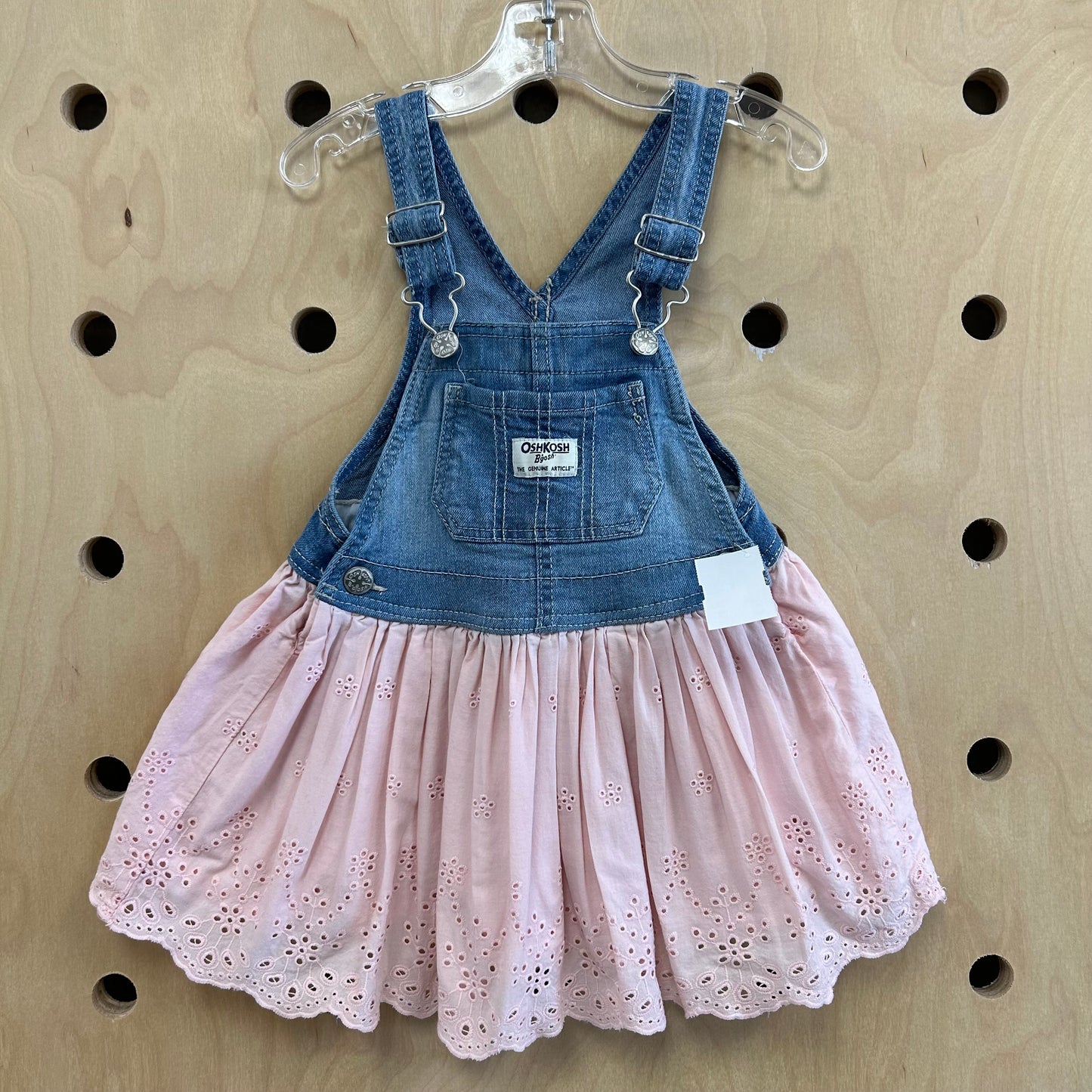 Denim+Pink Eyelet Skirtall