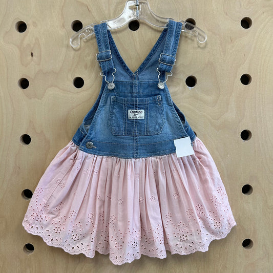 Denim+Pink Eyelet Skirtall